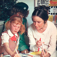 Corita with Scouts